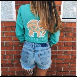Ivory Ella Seafoam Aztec Print Long Sleeve 🐘 🌸
